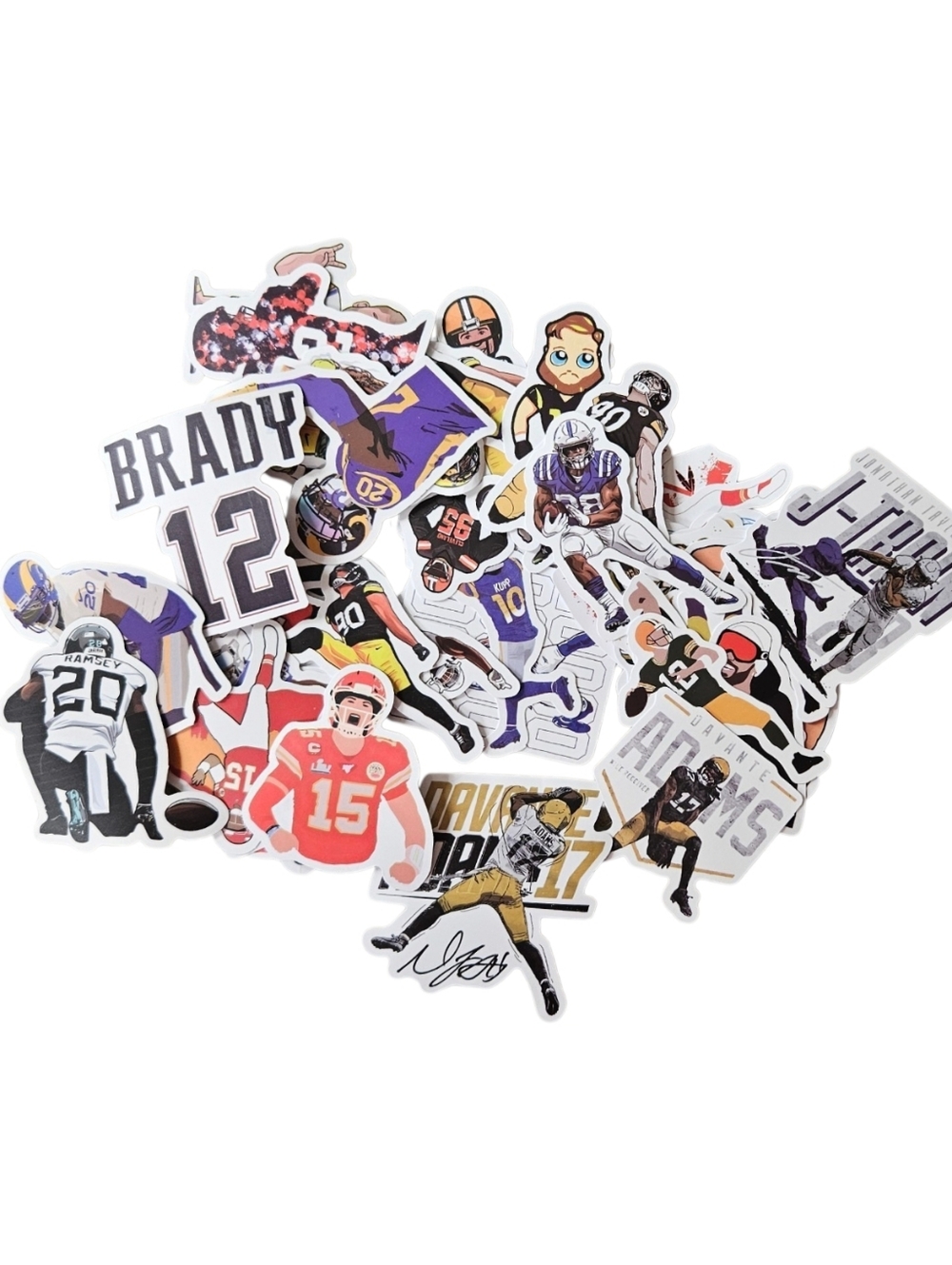 Huge NFL Football Player Vinyl Sticker Lot - Mahomes, Brady, Rodgers & More!